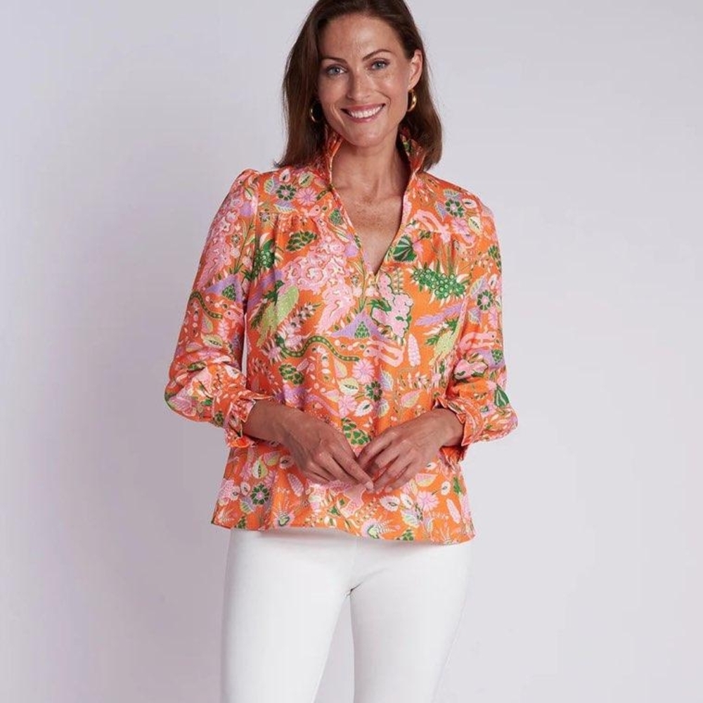 Floral Orange Blouse